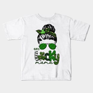 One Lucky mama Kids T-Shirt